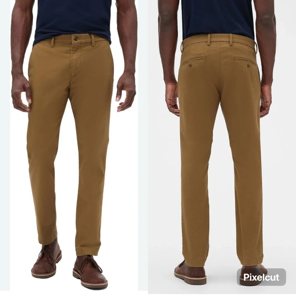 EUC Gap Essential Khaki Skinny Fit Palomino Brown Chino‎ Pants Men’s Size 33X32